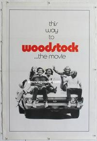 k489 WOODSTOCK linen one-sheet movie poster '70 classic rock 'n' roll