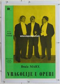 k120 NIGHT AT THE OPERA linen Yugoslavian movie poster '50s Marx Bros