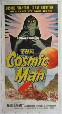 m025 COSMIC MAN linen three-sheet movie poster '59 wild creatures from space!