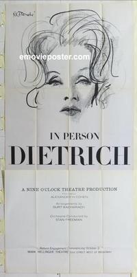 m209 MARLENE DIETRICH Broadway three-sheet movie poster '68 cool artwork!