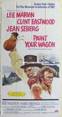 m212 PAINT YOUR WAGON int'l three-sheet movie poster '69 Eastwood, Marvin