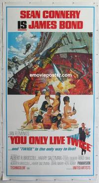 m053 YOU ONLY LIVE TWICE linen three-sheet movie poster '67 Connery IS Bond