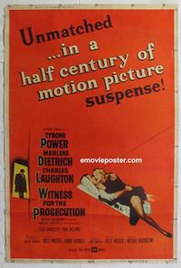 m189 WITNESS FOR THE PROSECUTION 40x60 movie poster '58 Billy Wilder