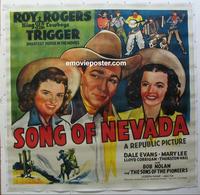 m058 SONG OF NEVADA linen six-sheet movie poster '44 Roy Rogers, Dale Evans