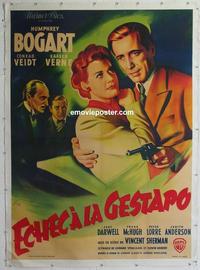 m070 ALL THROUGH THE NIGHT linen French one-panel movie poster '42 Bogart
