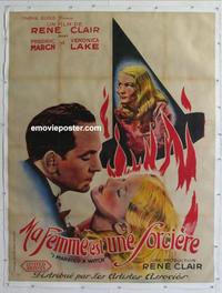 m079 I MARRIED A WITCH linen French one-panel movie poster '42 Veronica Lake