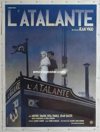 m082 L'ATALANTE linen French one-panel movie poster R80s Jean Vigo classic!