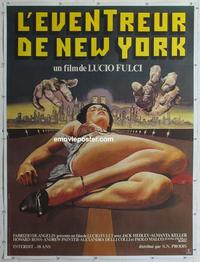 m088 NEW YORK RIPPER linen French one-panel movie poster '82 Lucio Fulci
