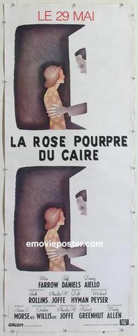 m067 PURPLE ROSE OF CAIRO linen French door panel movie poster '85