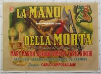 m063 MAN OF DEATH linen Italian one-panel movie poster '49 Mano Della Morta