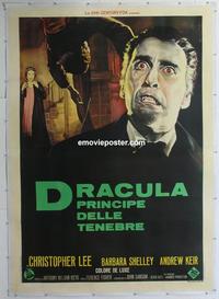 m099 DRACULA PRINCE OF DARKNESS linen Italian two-panel movie poster '66 Lee