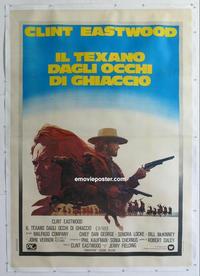 m105 OUTLAW JOSEY WALES linen Italian two-panel movie poster '76 Eastwood