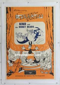 m006 KIKO & THE HONEY BEARS linen one-sheet movie poster '36 Terry-Toons