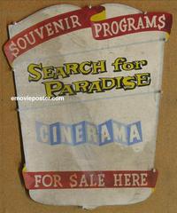 m010 SEARCH FOR PARADISE painted shield movie poster '57 Cinerama!