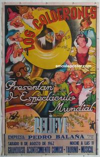 m017 SNOW WHITE & THE SEVEN DWARFS linen Spanish 38x53 movie poster '42