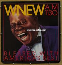 m013 WNEW AM 1130 radio movie poster '80s Louis Armstrong art!