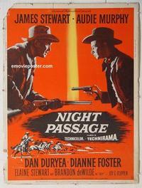 m009 NIGHT PASSAGE mounted 30x40 movie poster '57 Stewart, Murphy
