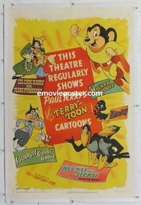 m005 THIS THEATER REGULARLY SHOWS PAUL TERRY-TOON linenone-sheet movie poster----
