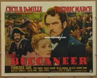 p012 BUCCANEER half-sheet movie poster '38 Cecil B. DeMille, March