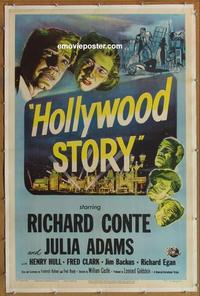 p055 HOLLYWOOD STORY one-sheet movie poster '51 Richard Conte, Julie Adams
