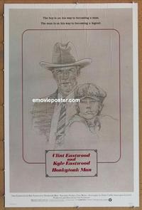 p070 HONKYTONK MAN one-sheet movie poster '82 Clint & Kyle Eastwood!