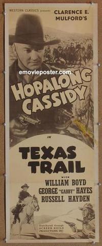 p045 HOPALONG CASSIDY stock insert movie poster R40s Texas Trail!