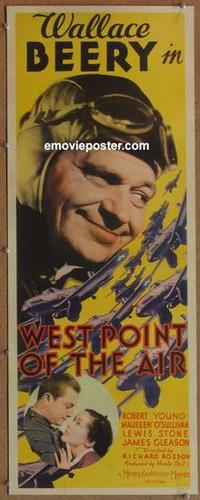 p048 WEST POINT OF THE AIR insert movie poster '34 Wallace Beery
