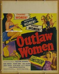 p005 OUTLAW WOMEN jumbo window card movie poster '52 bad Marie Windsor!