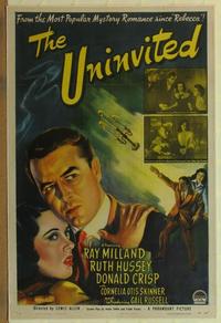 p065 UNINVITED one-sheet movie poster '44 Ray Milland, Ruth Hussey