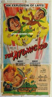 s048 ATOMIC KID three-sheet movie poster '55 Mickey Rooney, Robrt Strauss