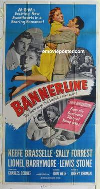 s058 BANNERLINE three-sheet movie poster '51 Barrymore, Keefe Brasselle