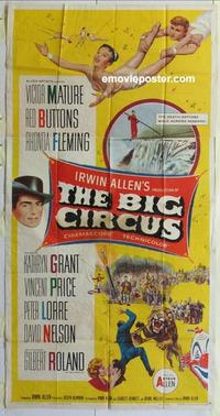 s078 BIG CIRCUS three-sheet movie poster '59 Victor Mature, Red Buttons
