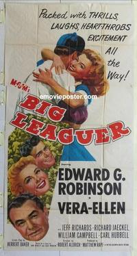 s080 BIG LEAGUER three-sheet movie poster '53 Edward G. Robinson, baseball