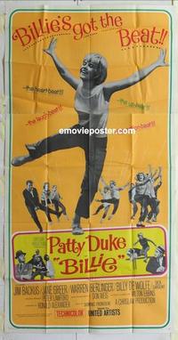 s082 BILLIE three-sheet movie poster '65 Patty Duke, Backus, Greer