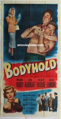 s110 BODYHOLD three-sheet movie poster '50 inside the wrestling racket!