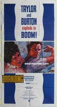 s116 BOOM three-sheet movie poster '68 Richard Burton slaps Elizabeth Taylor