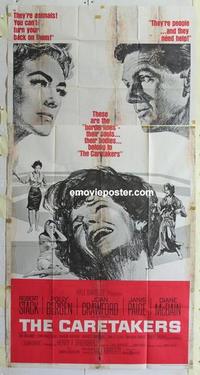 s148 CARETAKERS three-sheet movie poster '63 Robert Vaughn, Robert Stack