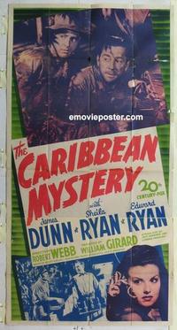 s150 CARIBBEAN MYSTERY three-sheet movie poster '45 James Dunn, Ryan