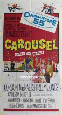 s151 CAROUSEL three-sheet movie poster '56 Shirley Jones, Gordon MacRae