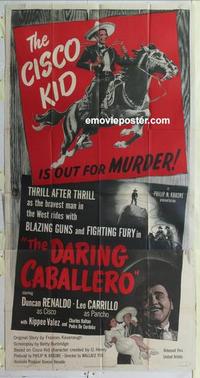 s217 DARING CABALLERO three-sheet movie poster '49 Duncan Renaldo, Cisco Kid