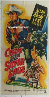 s177 CODE OF THE SILVER SAGE three-sheet movie poster '50 Rocky Lane!