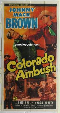 s179 COLORADO AMBUSH three-sheet movie poster '51 Johnny Mack Brown