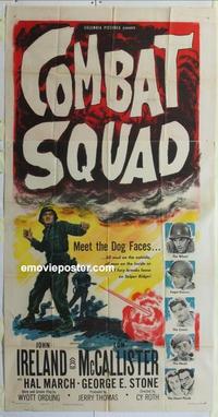 s185 COMBAT SQUAD three-sheet movie poster '53 John Ireland, Korean War!
