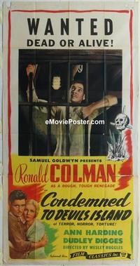s188 CONDEMNED three-sheet movie poster R46 Ronald Colman, Ann Harding