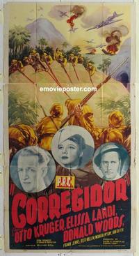 s190 CORREGIDOR three-sheet movie poster '43 Edgar Ulmer, Otto Kruger