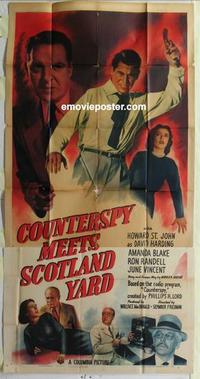 s192 COUNTERSPY MEETS SCOTLAND YARD three-sheet movie poster '50 St. John