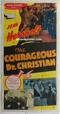s194 COURAGEOUS DR. CHRISTIAN three-sheet movie poster R46 Jean Hersholt