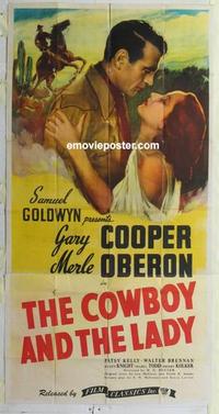 s196 COWBOY & THE LADY three-sheet movie poster R44 Gary Cooper, Oberon