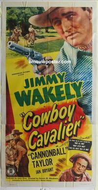 s198 COWBOY CAVALIER three-sheet movie poster '48 Jimmy Wakely western!