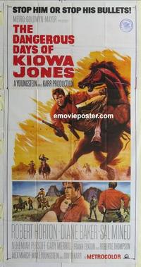 s216 DANGEROUS DAYS OF KIOWA JONES three-sheet movie poster '66 TV western!